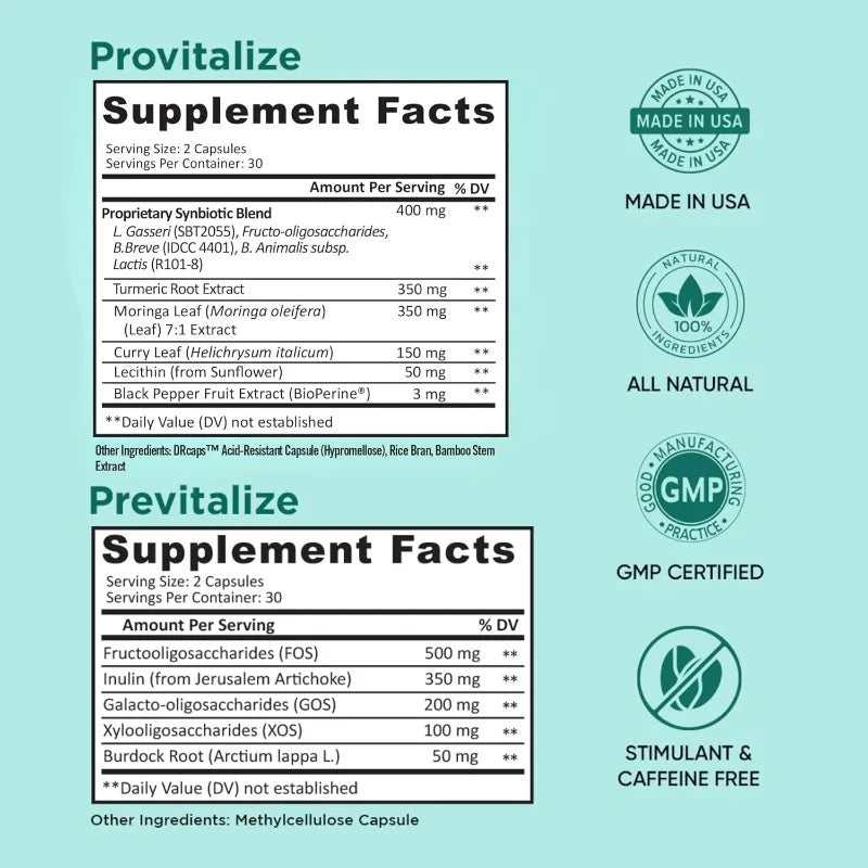 Women'S Prebiotics and Probiotic Capsule Set Supplements - Relieve Bloating, Digestive Health Support